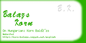 balazs korn business card